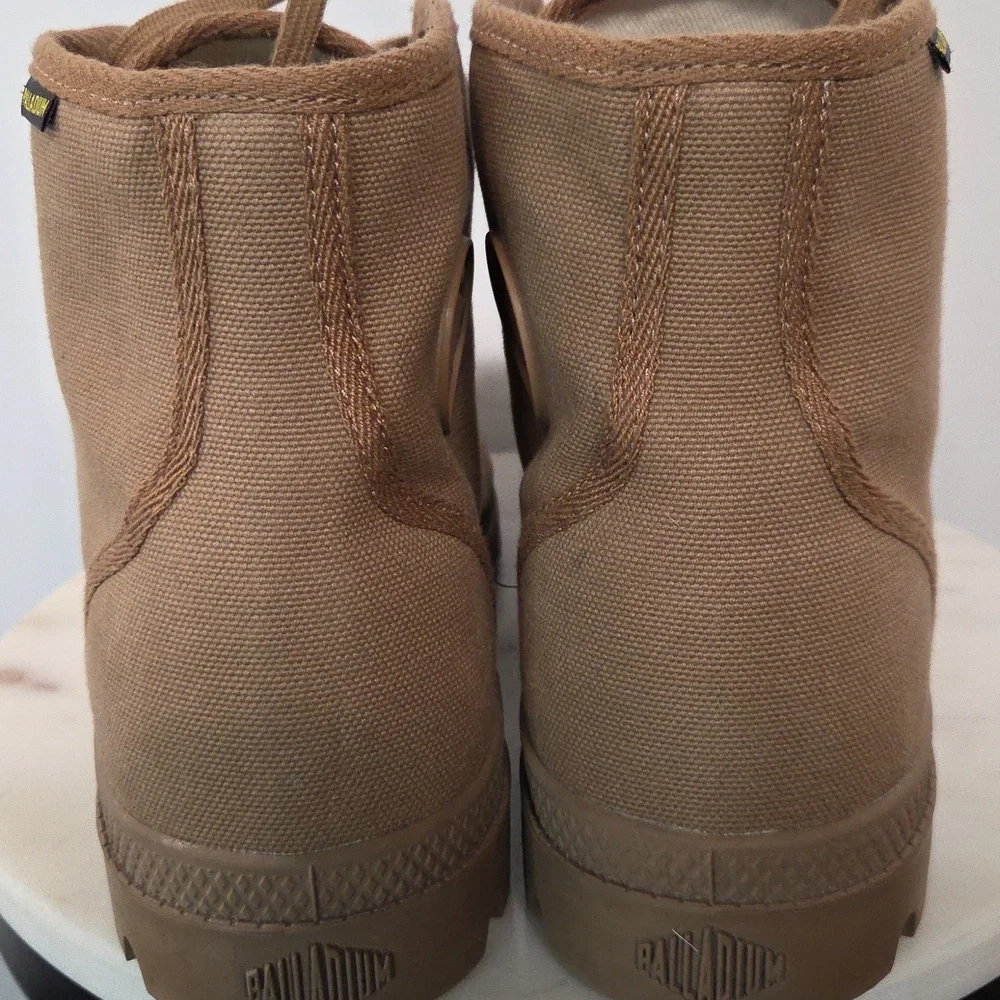 Palladium Unisex Brown Canvas Lace-Up Boots 11M 12.5W